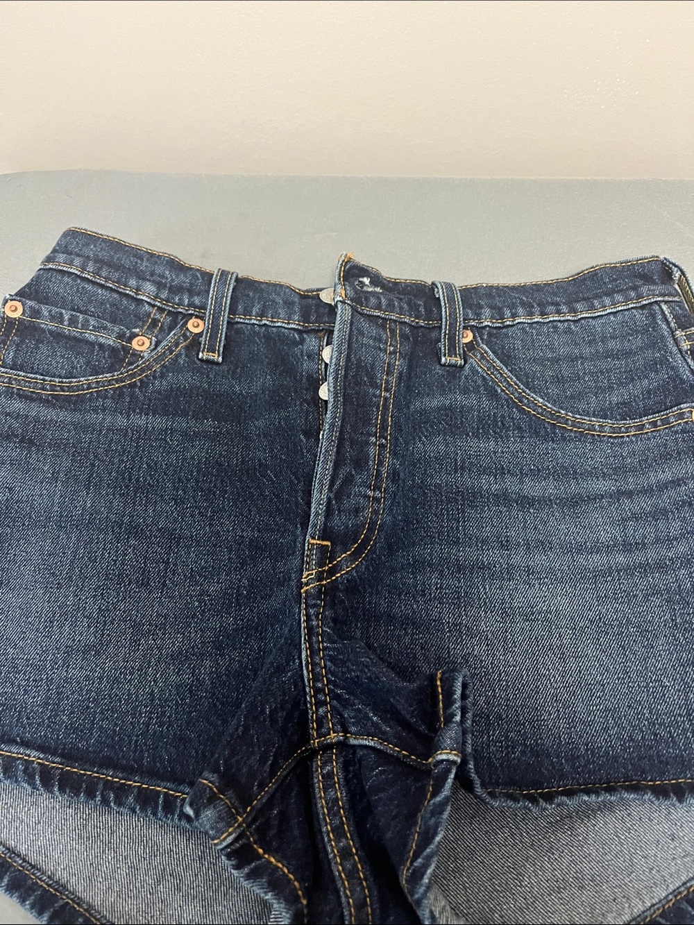 Levi's Indigo Blue High-Rise Denim Shorts